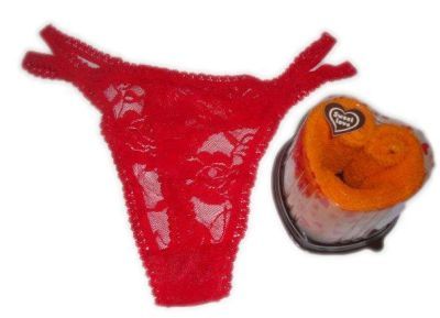 Торт-полотенце "Сердце с трусиками"