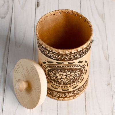 Туес «Полянка»,10х15 см, береста