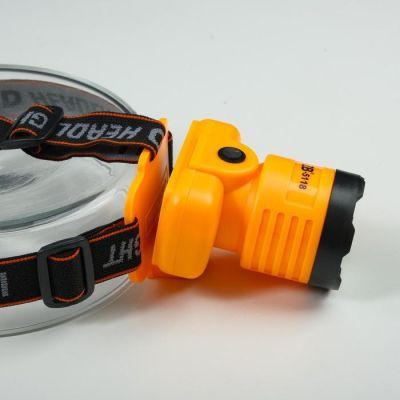 Фонарь налобный аккумуляторный 3 Вт, 1200 мАч, 3 режима, микс