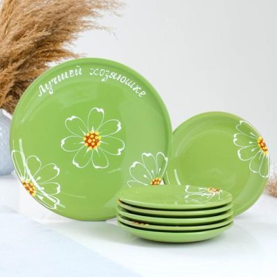 Набор для блинов "Лучшей хозяюшке" 7 предметов, зелёный