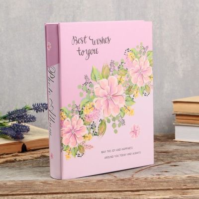 Фотоальбом на 200 фото 13х18 см "Цветочный" в коробке, сереб.обводка МИКС 29,5х23,5х5,5 см