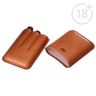 Портсигар светло-коричневый для 3 сигар, d = 2,1 см