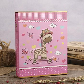 Фотоальбом на 100 фото 13х18 см "Слон/Жираф" в коробке МИКС 29,3х23,5х5,7 см