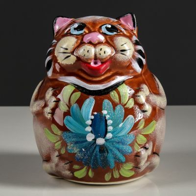 Копилка "Кот Колобок", покрытие лак, разноцветная, 17 см, микс