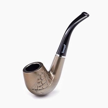 Трубка курительная для табака "Морская" (15см), металл, пластик