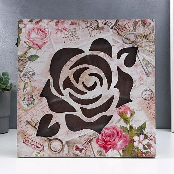 Ночник настенный "Роза" LED от батареек 3хАА 3х30х30 см