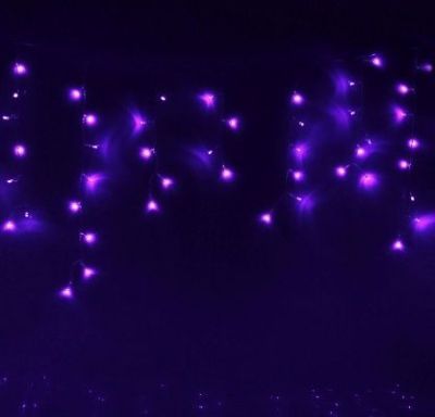 Гирлянда уличная "Бахрома" (Ш:4 м, В:0,6 м, нить силикон, фиолет)