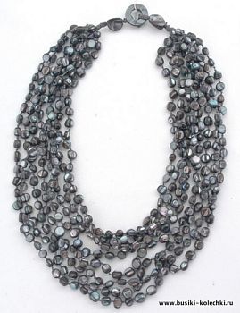 Колье Перламутр "Каскад" арт.НПР-111(10)-50-4