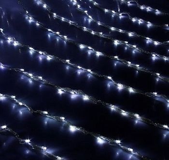 Гирлянда уличная "Дождь" (Ш:2 м, В:1,5 м, нить силикон, белый)