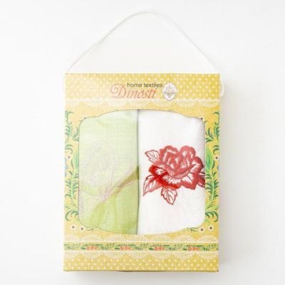 Набор  полотенец 42х42 см, 50%  хл,50% лен МИКС, 2 шт