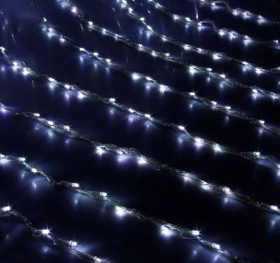 Гирлянда уличная "Дождь" (Ш:2 м, В:1,5 м, нить силикон, белый)