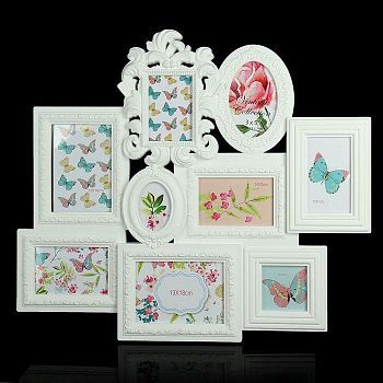 Фоторамка "Стилистика", белая, на 9 фото 9х13 см, 10х10 см, 10х15 см, 13х18 см