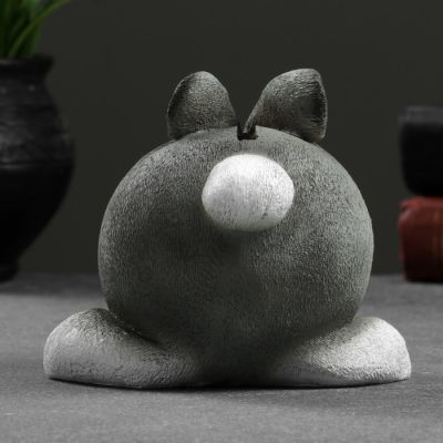 Копилка "Зайка" серый, 14х13х11см