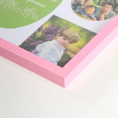 Фоторамка пластик на 5 фото, розовый