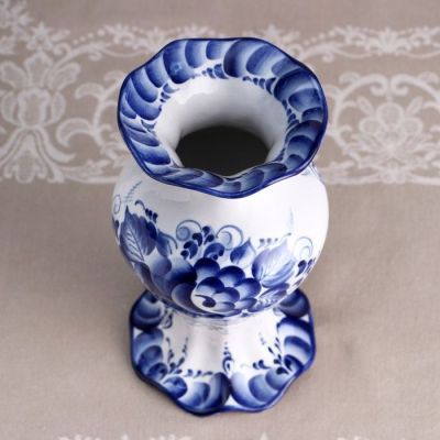 Ваза "Камелия", гжель