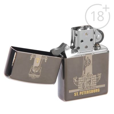 Зажигалка ZIPPO 150 ROSTRAL COLUMN с покрытием Black Ice