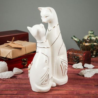 Копилка "Коты Амурчики", покрытие глазурь, белая, 27 см, микс