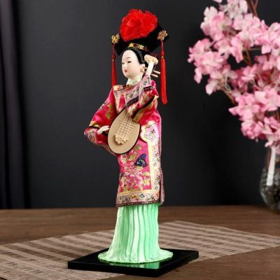 Кукла коллекционная"Китаянка в национ. платье с муз.инструмен. - пипой"МИКС 32х12,5х12,5см