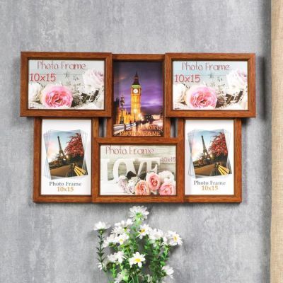 Фоторамка "Темный орех" 29х45 см на 6 фото 10х15 см