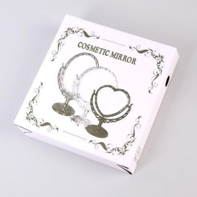 Зеркало настольное, двустороннее, с увеличением, зеркальная поверхность 13,2 × 18 см, цвет бежевый