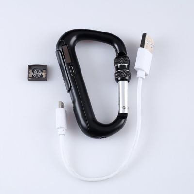 Зажигалка электронная "Карабин", спираль, черная ,USB
