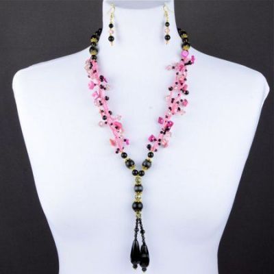 Комплект Агат, перламутр, хрусталь "Кинди" арт. ДЕВ-1427