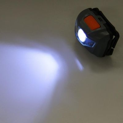 Фонарик налобный "Мастер К", 3 LED, 2 типа освещения, 3 режима, 3 ААА, микс, 4.5х6 см