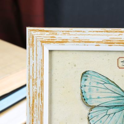 Фоторамка пластик 20х25 см "Адель" белая с жёлтым 28,4х23,4 см