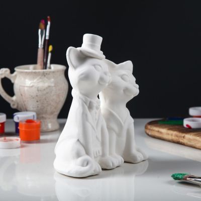 Копилка-раскраска "Коты парочка", 20 см