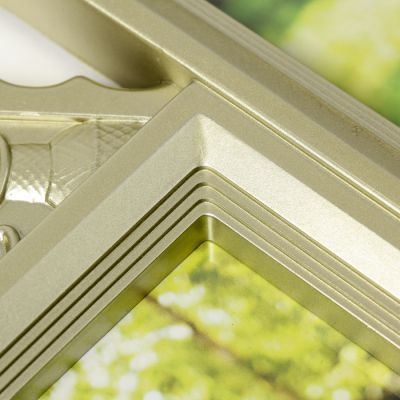 Фоторамка пластик на 3 фото 10х15 см "Письма" золото 23х42 см