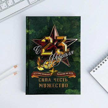 Ежедневник "С 23 Февраля. Сила. Честь. Мужество", А5, 160 листов
