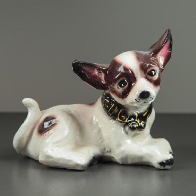 Копилка" Чихуахуа", глянец, цвет бело-коричневый, 16 см, микс