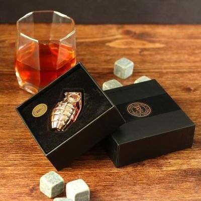 Зажигалка электронная "Граната", USB, спираль, золотая, 3х4х6 см