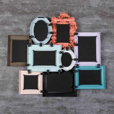 Фоторамка пластик на 9 фото 8х10, 10х10, 10х15, 13х18 см "Богема" цветная 57х65 см