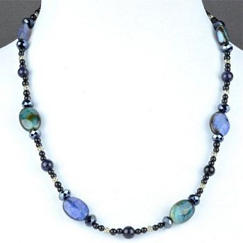 Бусы Агат, Авантюрин, Кошачий глаз "Джейс" арт. ГРУ-1552