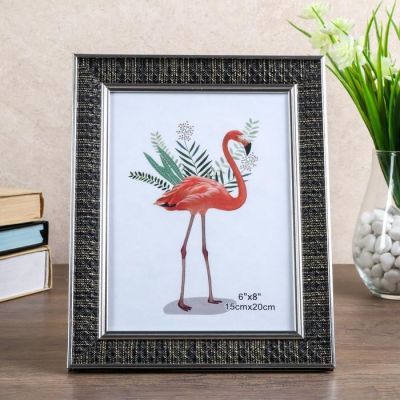 Фоторамка пластик 15х20 см "Ромбы" с серебристым обрамлением 25х20 см