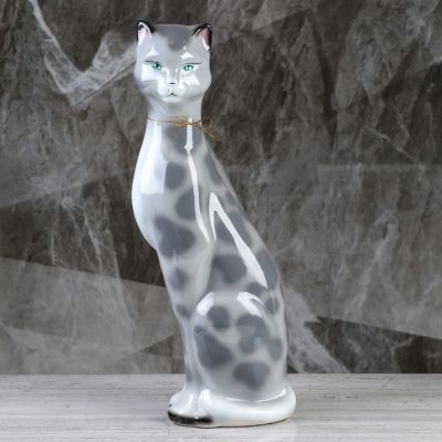 Копилка "Кошка Камила", покрытие лак, серая, 53 см, микс