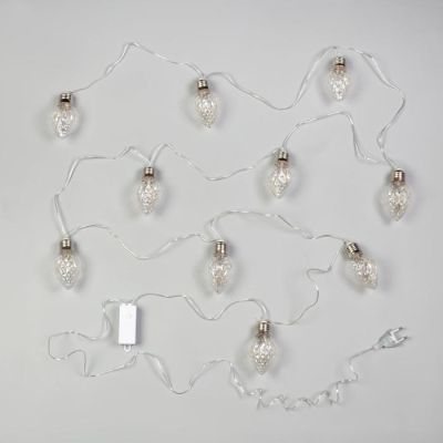 Гирлянда «Нить» 3 м с насадками «Лампочки шишки», IP20, прозрачная нить, 80 LED, свечение синее, 8 режимов, 220 В