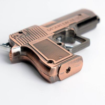 Зажигалка газовая "Desert eagle" с лазерной указкой, коричневый 6х9 см