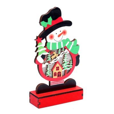 Новогодний декор с подсветкой «Весёлый снеговик» 13 × 5 × 24 см