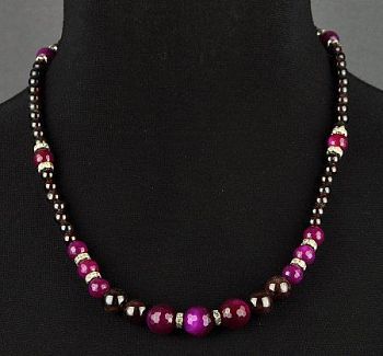 Бусы Гранат, агат "Райские яблочки" арт.АНТ-162