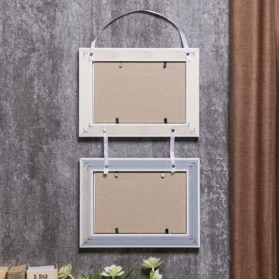 Фоторамка на 2 фото 10х15 см "Двойная на тесьме" белая