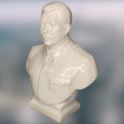 Бюст Сталин большой 16см, белый (гипс, покрытый лаком)