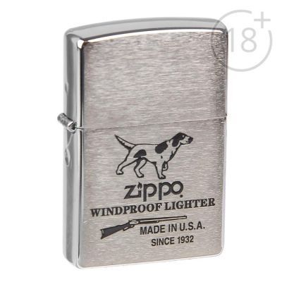 Зажигалка ZIPPO 200 Hunting Tools с покрытием Brushed Chrome