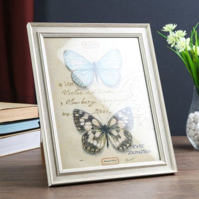 Фоторамка пластик 20х25 см "Базиль" выбеленный дуб с золотым обрамлением 29х24 см