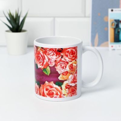 Кружка с сублимацией "Наталья" цветы, 320 мл