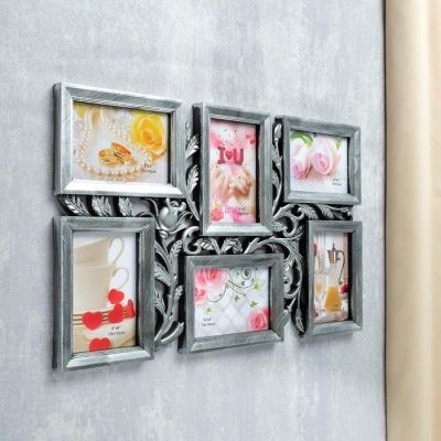 Фоторамка "Бутон" на 6 фото 10х15 см, серебристая