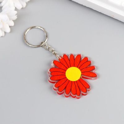 Брелок пластик "Яркий подсолнух" 4,5х4,5 см