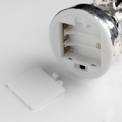 Светодиодная фигура «Серебристая ёлка» 9 × 29 × 9 см, стекло, батарейки АААх3 (не в комплекте), свечение тёплое белое