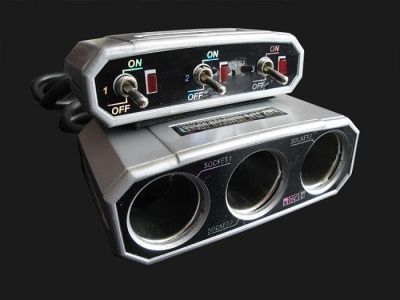 Автомобильный переходник-разветвитель на 3 устройства со шнуром для прикуривателя